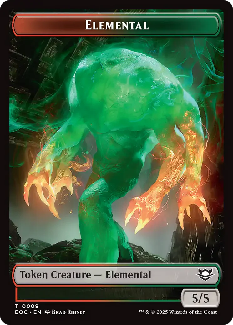 Beast (0006) // Elemental (0008) Double-Sided Token [Edge of Eternities Commander Tokens] - Image 2