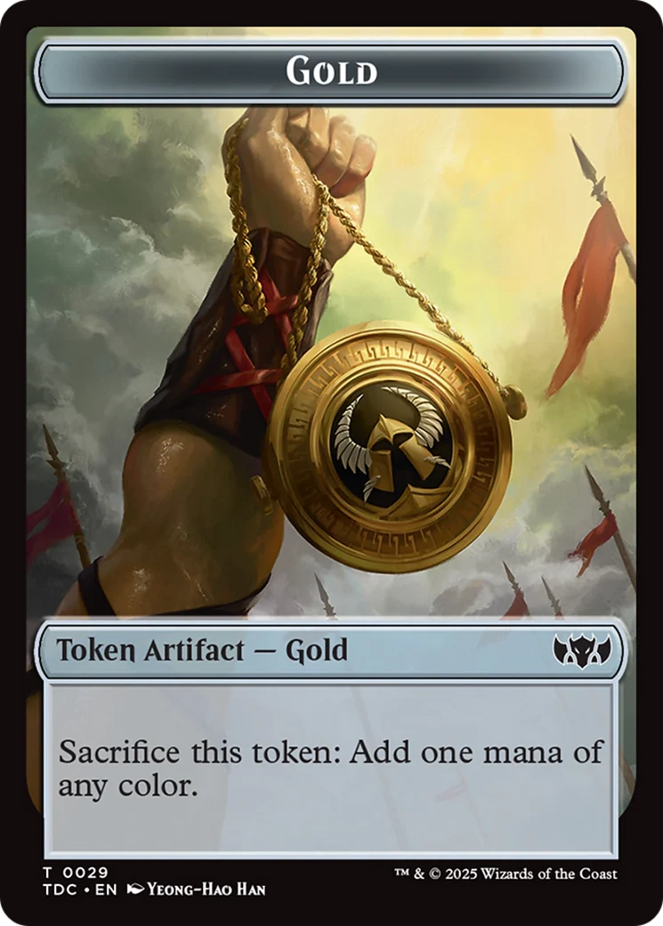 Elemental (0016) // Gold Double-Sided Token [Tarkir: Dragonstorm Commander Tokens] - Image 2