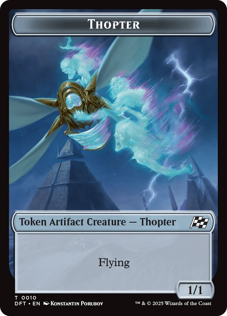 Golem (0014) // Thopter (0010) Double-Sided Token [Aetherdrift Tokens] - Image 2