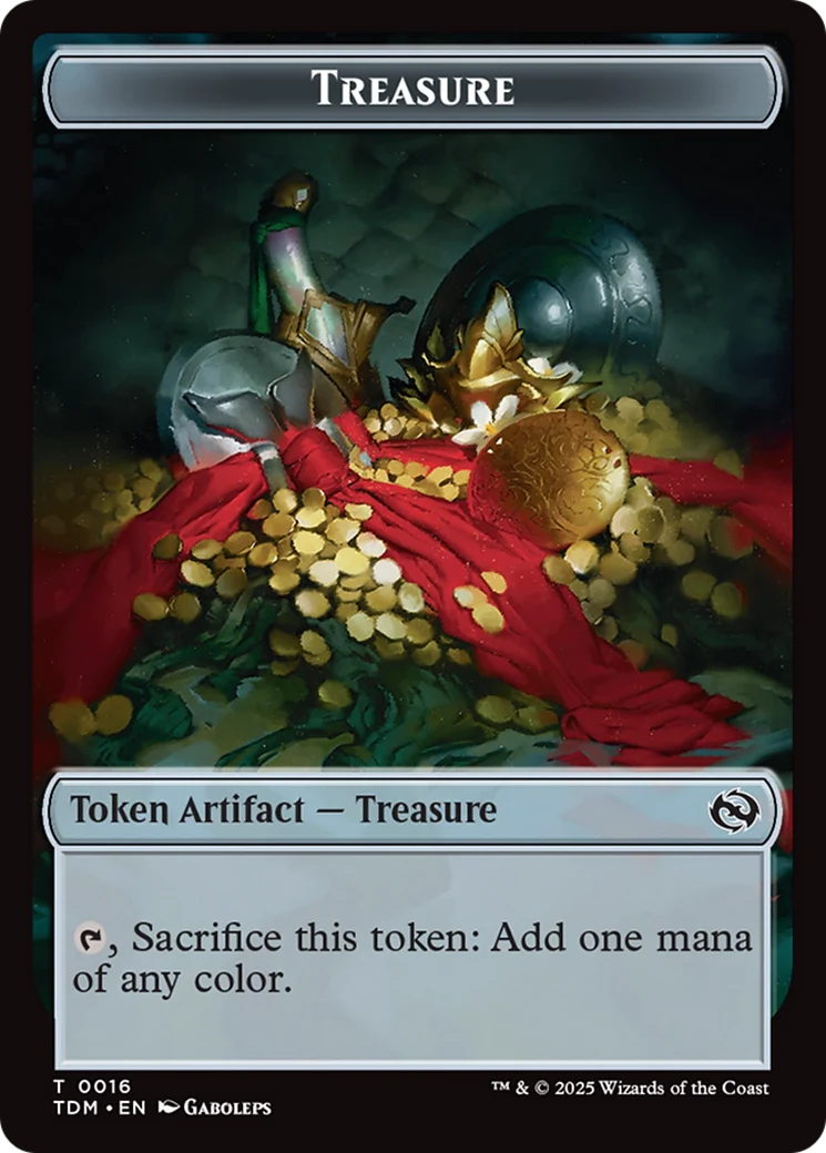 Monk // Treasure Double-Sided Token [Tarkir: Dragonstorm Commander Tokens] - Image 2