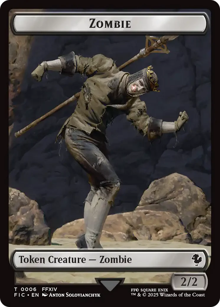 Moogle // Zombie Double-Sided Token (Surge Foil) [FINAL FANTASY Commander Tokens] - Image 2