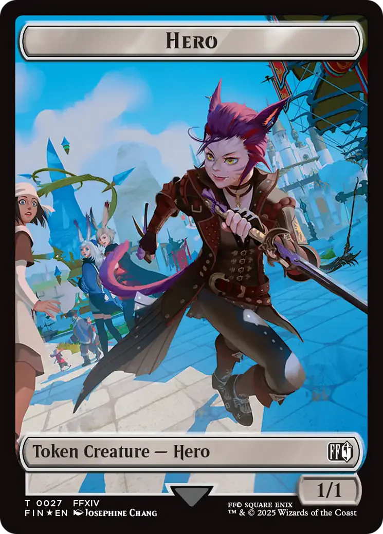 Spirit // Hero (0027) Double-Sided Token (Surge Foil) [FINAL FANTASY Commander Tokens] - Image 2