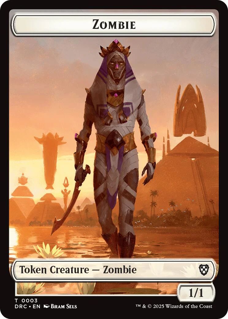 Vizier of Many Faces // Zombie (0003) Double-Sided Token [Aetherdrift Tokens] - Image 2