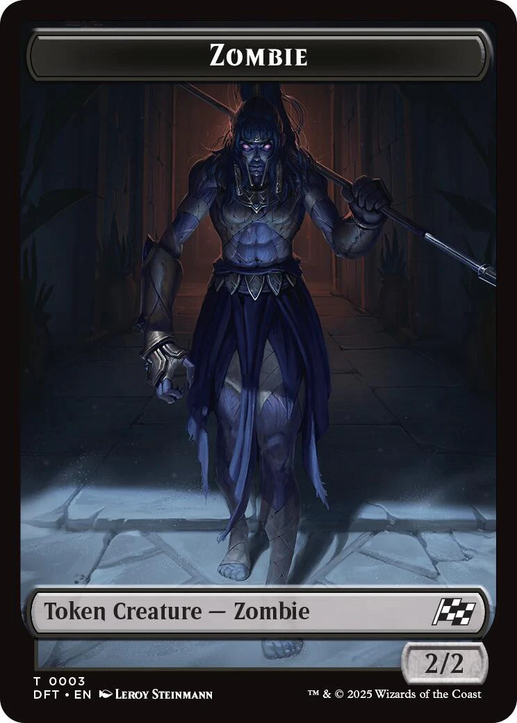 Zombie Warrior // Zombie (0003) Double-Sided Token [Aetherdrift Tokens] - Image 2